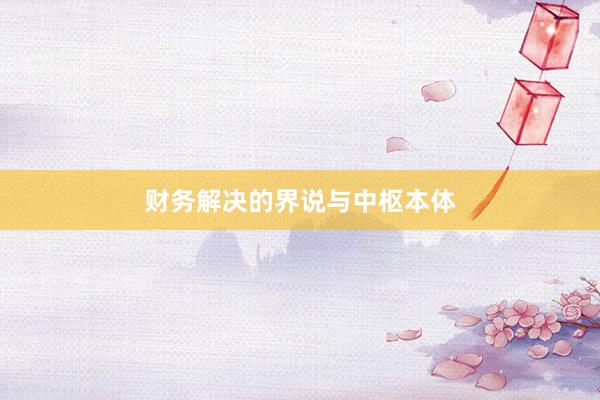 财务解决的界说与中枢本体