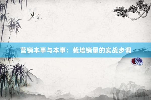 营销本事与本事：栽培销量的实战步调
